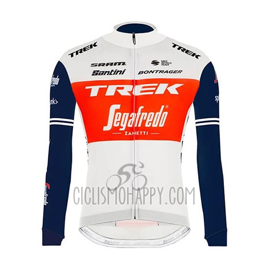 Trek Segafredo Cycling Jersey Bib Tight 2020 Long Sleeve White Red Black